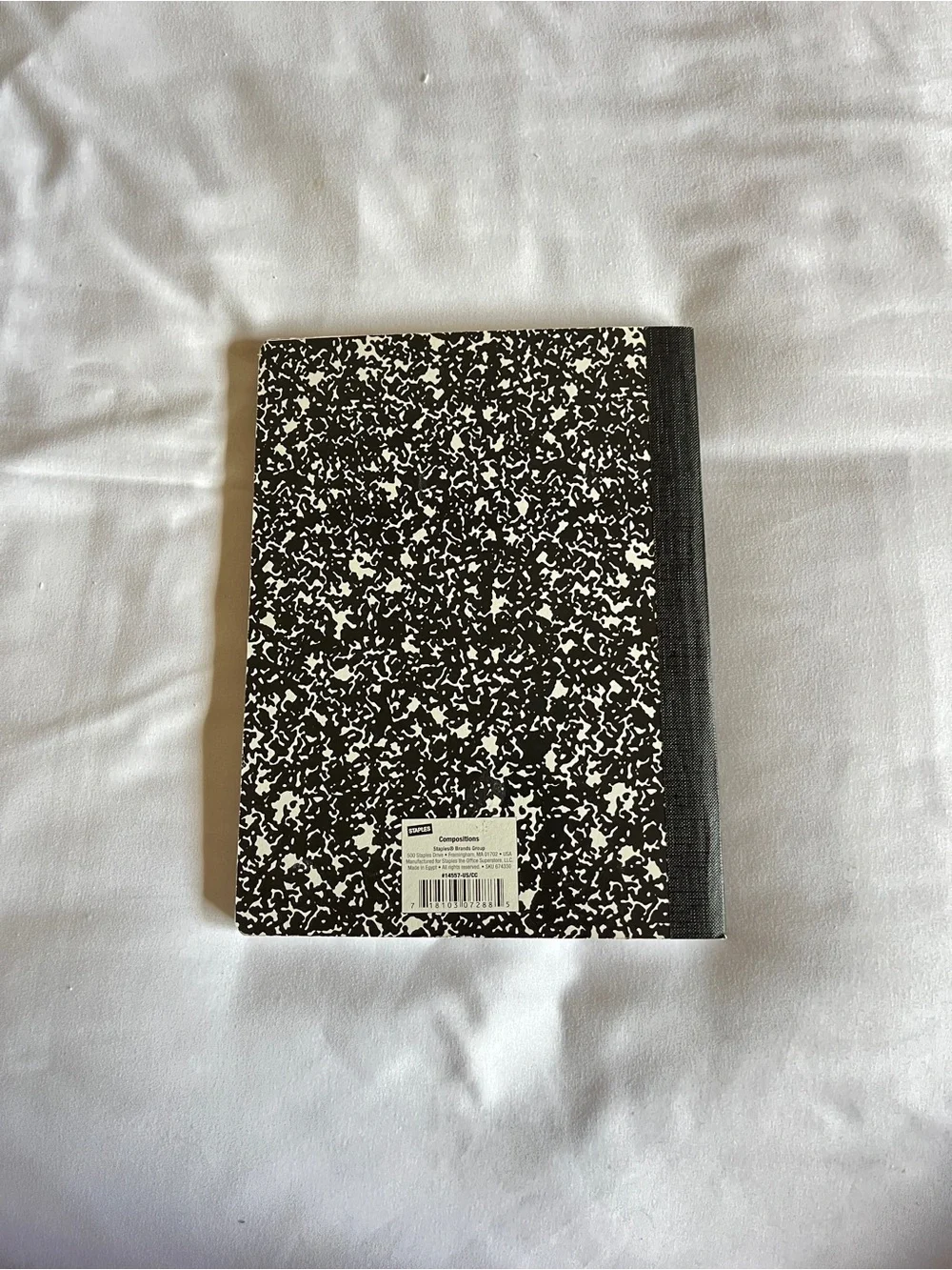 Staples Black Marble Composition Notebook Wide Ruled 100 Sheets 9.75x7.5 In